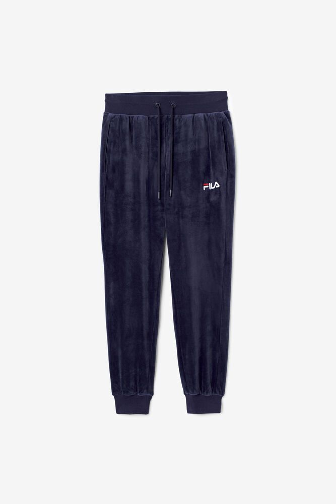 Fila Pants Womens Navy Zura Velour Jogger - Ireland 15642-PFZR